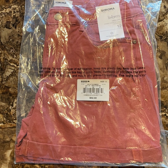 Sale Women’s Ladies SONOMA Antique Berry High-Waisted Denim Jean Shorts - Picture 5 of 5